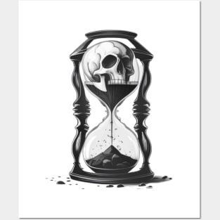 Hourglass skull Posters and Art